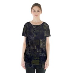 Abstract Art Skirt Hem Sports Top