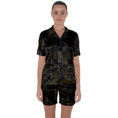 Abstract Art Satin Short Sleeve Pyjamas Set