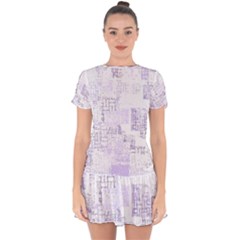 Abstract Art Drop Hem Mini Chiffon Dress