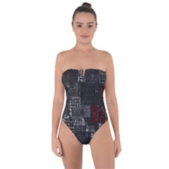 Abstract Art Tie Back One Piece Swimsuit