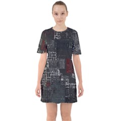 Abstract Art Sixties Short Sleeve Mini Dress