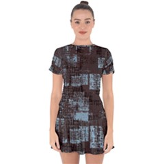 Abstract Art Drop Hem Mini Chiffon Dress