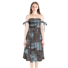 Abstract Art Shoulder Tie Bardot Midi Dress by ValentinaDesign