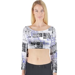 Abstract Art Long Sleeve Crop Top by ValentinaDesign