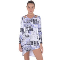 Abstract Art Asymmetric Cut-out Shift Dress