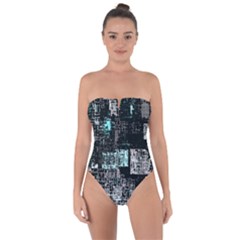 Abstract Art Tie Back One Piece Swimsuit