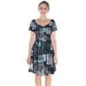 Abstract art Short Sleeve Bardot Dress View1