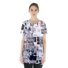 Abstract Art Skirt Hem Sports Top