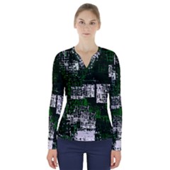 Abstract Art V-neck Long Sleeve Top