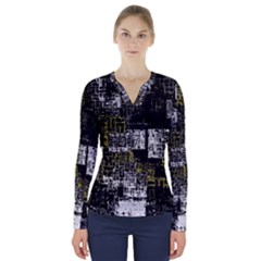 Abstract Art V-neck Long Sleeve Top