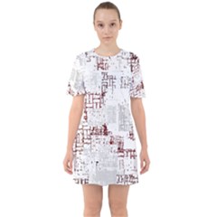 Abstract Art Sixties Short Sleeve Mini Dress by ValentinaDesign