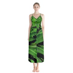 Vivid Tropical Design Button Up Chiffon Maxi Dress by dflcprints