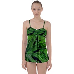 Vivid Tropical Design Babydoll Tankini Set by dflcprints