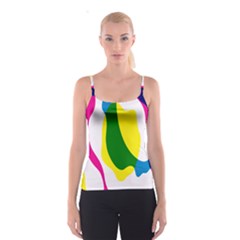 Anatomicalrainbow Wave Chevron Pink Blue Yellow Green Spaghetti Strap Top by Mariart