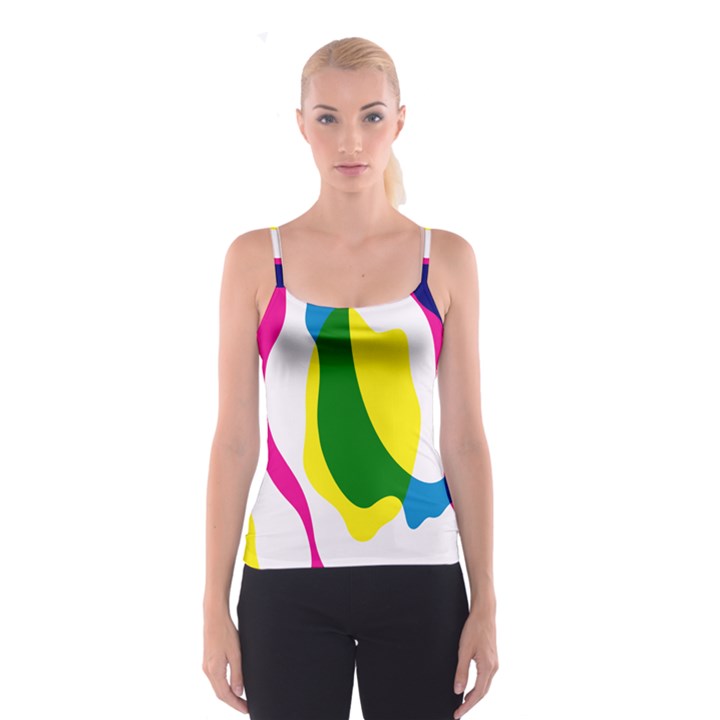 Anatomicalrainbow Wave Chevron Pink Blue Yellow Green Spaghetti Strap Top