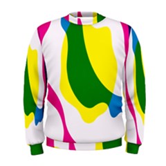 Anatomicalrainbow Wave Chevron Pink Blue Yellow Green Men s Sweatshirt by Mariart