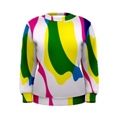 Anatomicalrainbow Wave Chevron Pink Blue Yellow Green Women s Sweatshirt by Mariart