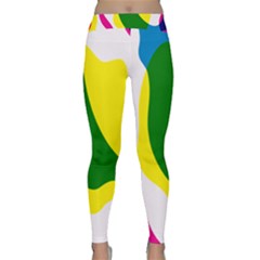 Anatomicalrainbow Wave Chevron Pink Blue Yellow Green Classic Yoga Leggings by Mariart