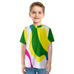 Anatomicalrainbow Wave Chevron Pink Blue Yellow Green Kids  Sport Mesh Tee