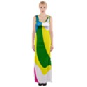 Anatomicalrainbow Wave Chevron Pink Blue Yellow Green Maxi Thigh Split Dress View1