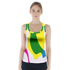 Anatomicalrainbow Wave Chevron Pink Blue Yellow Green Racer Back Sports Top