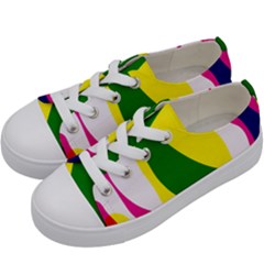 Anatomicalrainbow Wave Chevron Pink Blue Yellow Green Kids  Low Top Canvas Sneakers