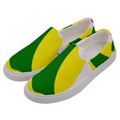 Anatomicalrainbow Wave Chevron Pink Blue Yellow Green Men s Canvas Slip Ons by Mariart