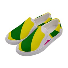 Anatomicalrainbow Wave Chevron Pink Blue Yellow Green Women s Canvas Slip Ons by Mariart