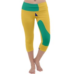 Yellow Green Blue Capri Yoga Leggings