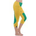 Yellow Green Blue Capri Yoga Leggings View3