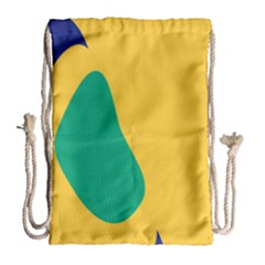 Yellow Green Blue Drawstring Bag (large)