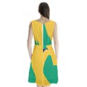 Yellow Green Blue Sleeveless Waist Tie Chiffon Dress View2