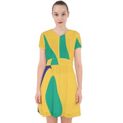 Yellow Green Blue Adorable In Chiffon Dress