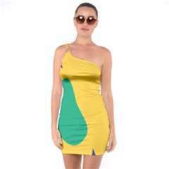 Yellow Green Blue One Soulder Bodycon Dress by Mariart