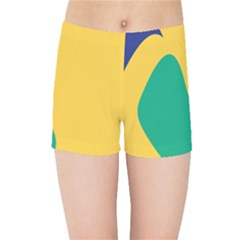 Yellow Green Blue Kids Sports Shorts