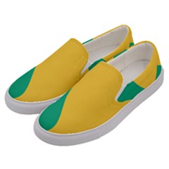 Yellow Green Blue Men s Canvas Slip Ons