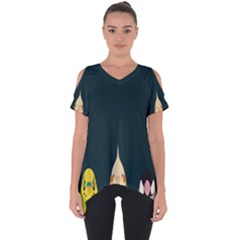 Animals Lovebird Walnut Peacock Parrots Birds Cut Out Side Drop Tee by Mariart