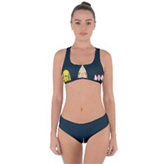 Animals Lovebird Walnut Peacock Parrots Birds Criss Cross Bikini Set by Mariart