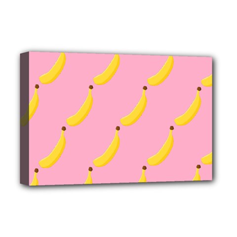 Banana Fruit Yellow Pink Deluxe Canvas 18  X 12   by Mariart