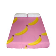 Banana Fruit Yellow Pink Fitted Sheet (full/ Double Size) by Mariart