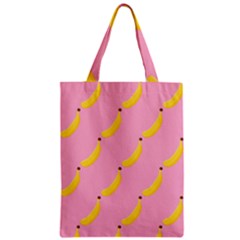 Banana Fruit Yellow Pink Zipper Classic Tote Bag