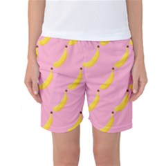 Banana Fruit Yellow Pink Women s Basketball Shorts