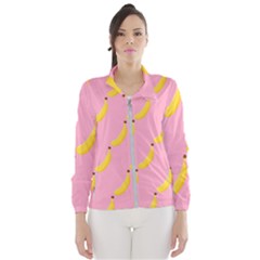 Banana Fruit Yellow Pink Wind Breaker (women)