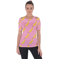 Banana Fruit Yellow Pink Short Sleeve Top