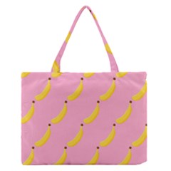 Banana Fruit Yellow Pink Zipper Medium Tote Bag