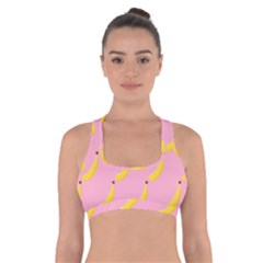 Banana Fruit Yellow Pink Cross Back Sports Bra