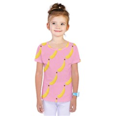 Banana Fruit Yellow Pink Kids  One Piece Tee