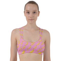 Banana Fruit Yellow Pink Line Them Up Sports Bra