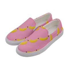 Banana Fruit Yellow Pink Women s Canvas Slip Ons by Mariart