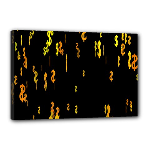 Animated Falling Spinning Shining 3d Golden Dollar Signs Against Transparent Canvas 18  X 12 